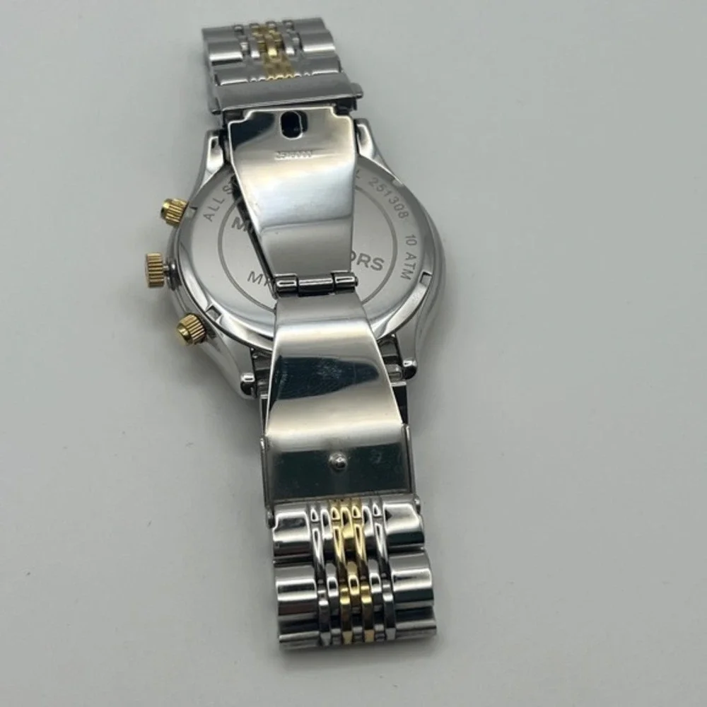 Michael Kors MK-8306 Lexington Two‎ Tone Chronograph Silver Gold Mens Watch